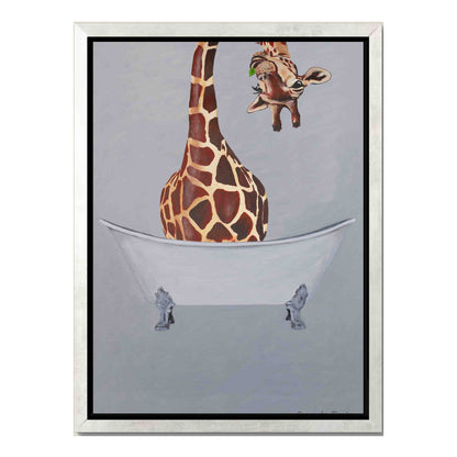 GIRAFFE IN BATHTUB | CANVAS