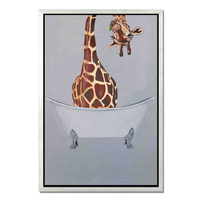 GIRAFFE IN BATHTUB | CANVAS