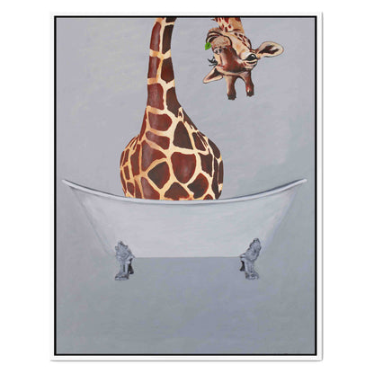 GIRAFFE IN BATHTUB | CANVAS