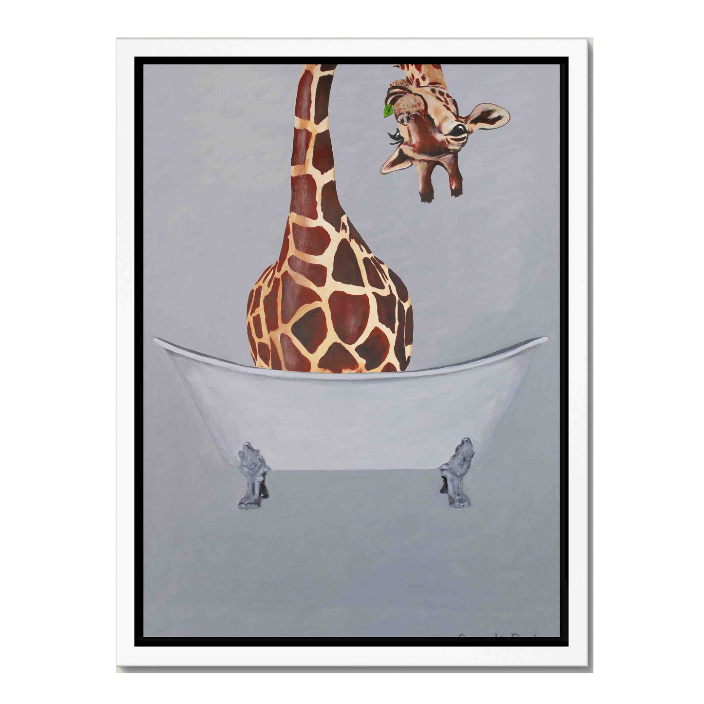 GIRAFFE IN BATHTUB | CANVAS