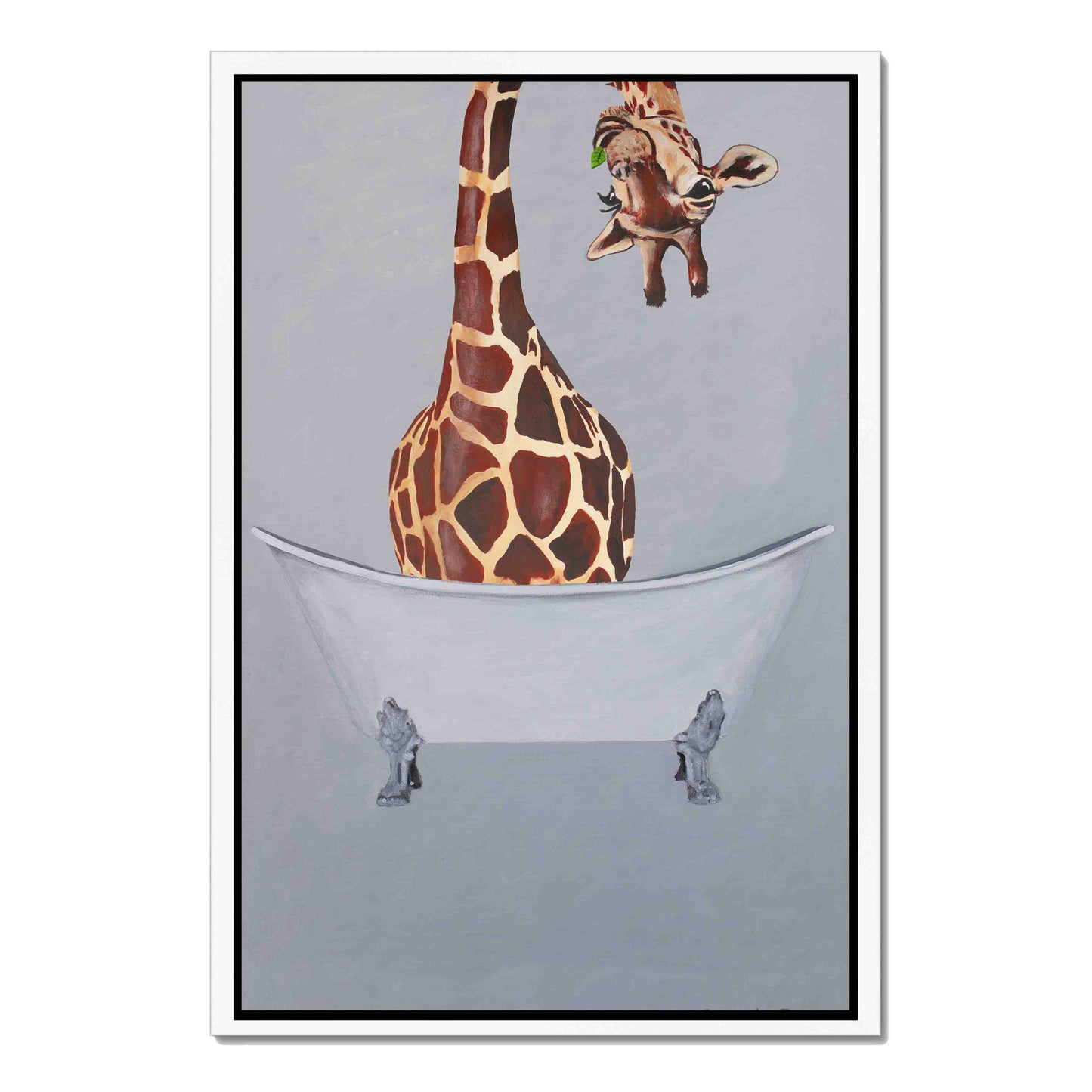 GIRAFFE IN BATHTUB | CANVAS
