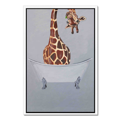 GIRAFFE IN BATHTUB | CANVAS
