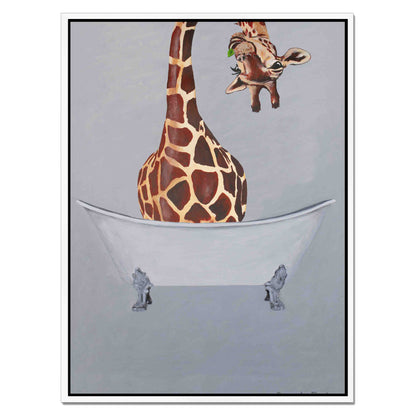 GIRAFFE IN BATHTUB | CANVAS