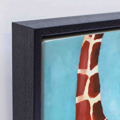 GIRAFFE WITH GREEN LEAVE | CANVAS