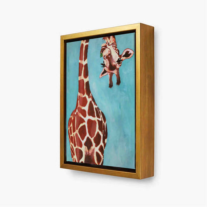 GIRAFFE WITH GREEN LEAVE | CANVAS