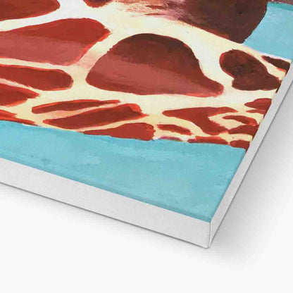 GIRAFFE WITH GREEN LEAVE | CANVAS