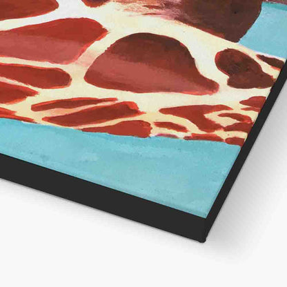 GIRAFFE WITH GREEN LEAVE | CANVAS