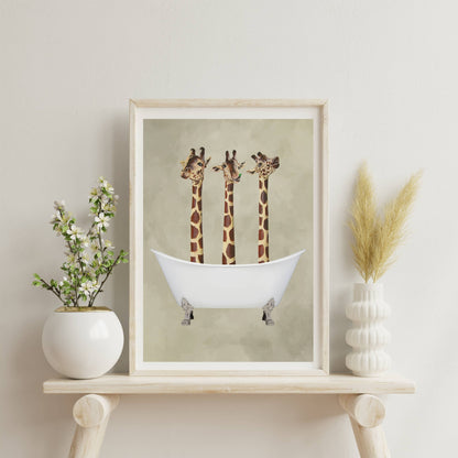 GIRAFFES IN BATHTUB | PRINT