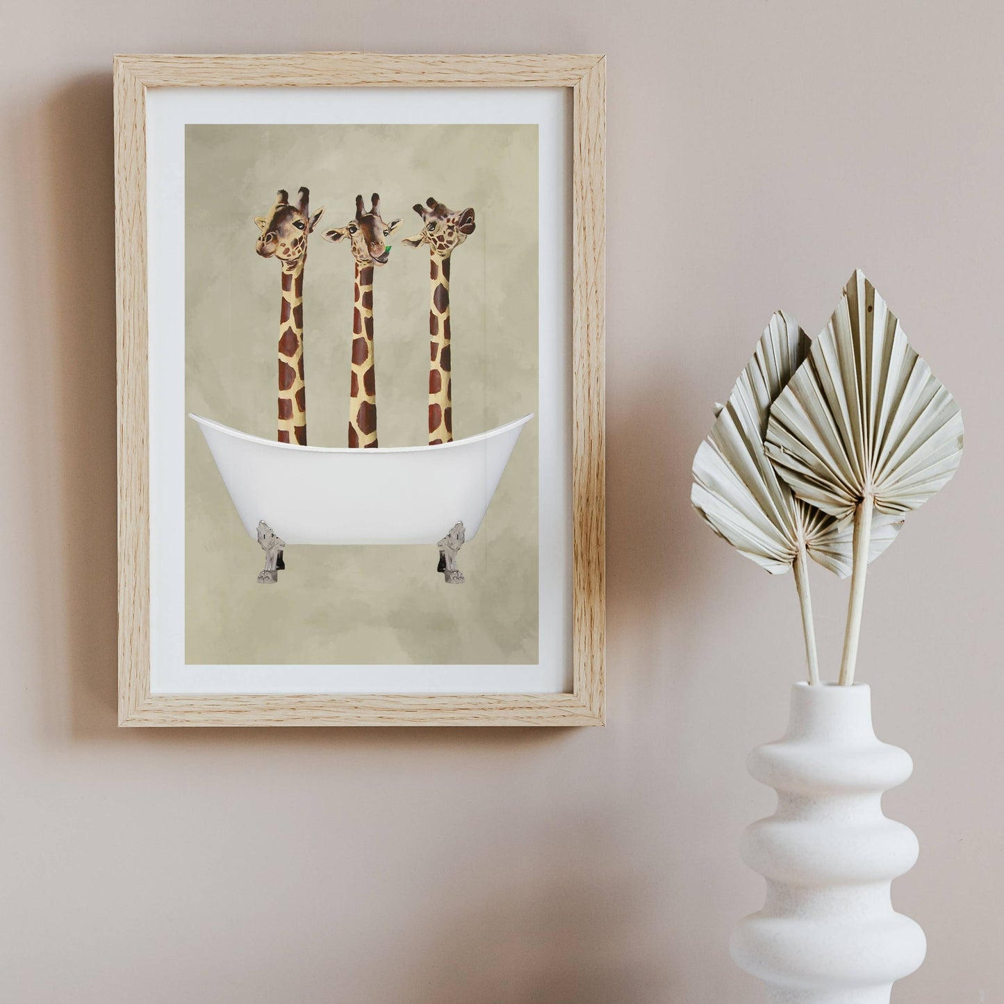 GIRAFFES IN BATHTUB | PRINT