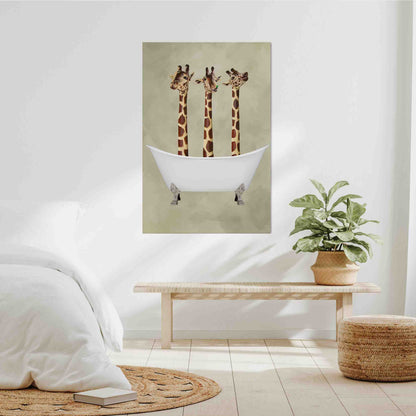 GIRAFFES IN BATHTUB | CANVAS