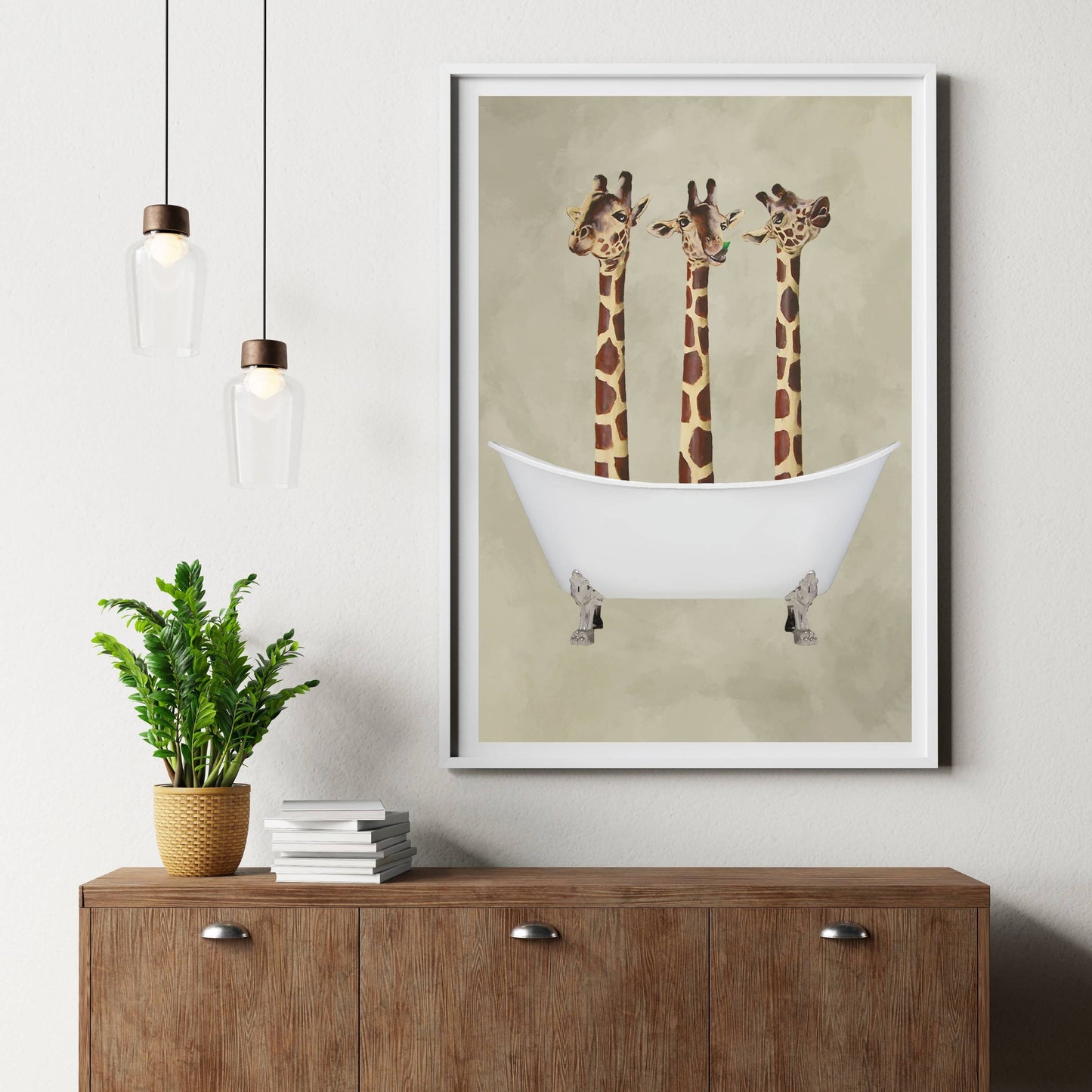 GIRAFFES IN BATHTUB | PRINT
