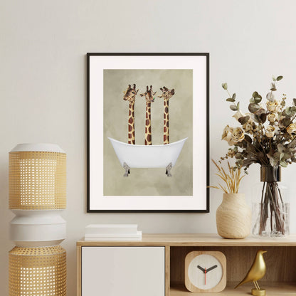 GIRAFFES IN BATHTUB | PRINT