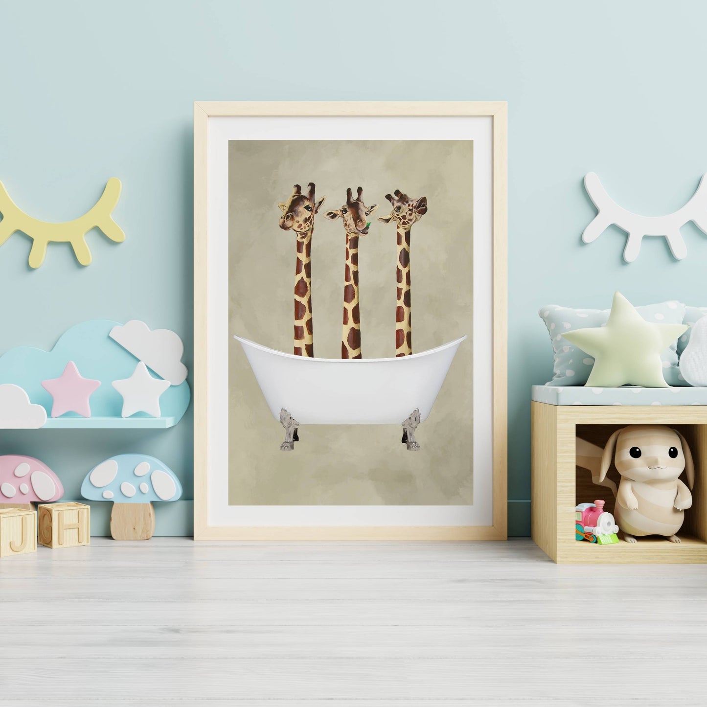 GIRAFFES IN BATHTUB | PRINT