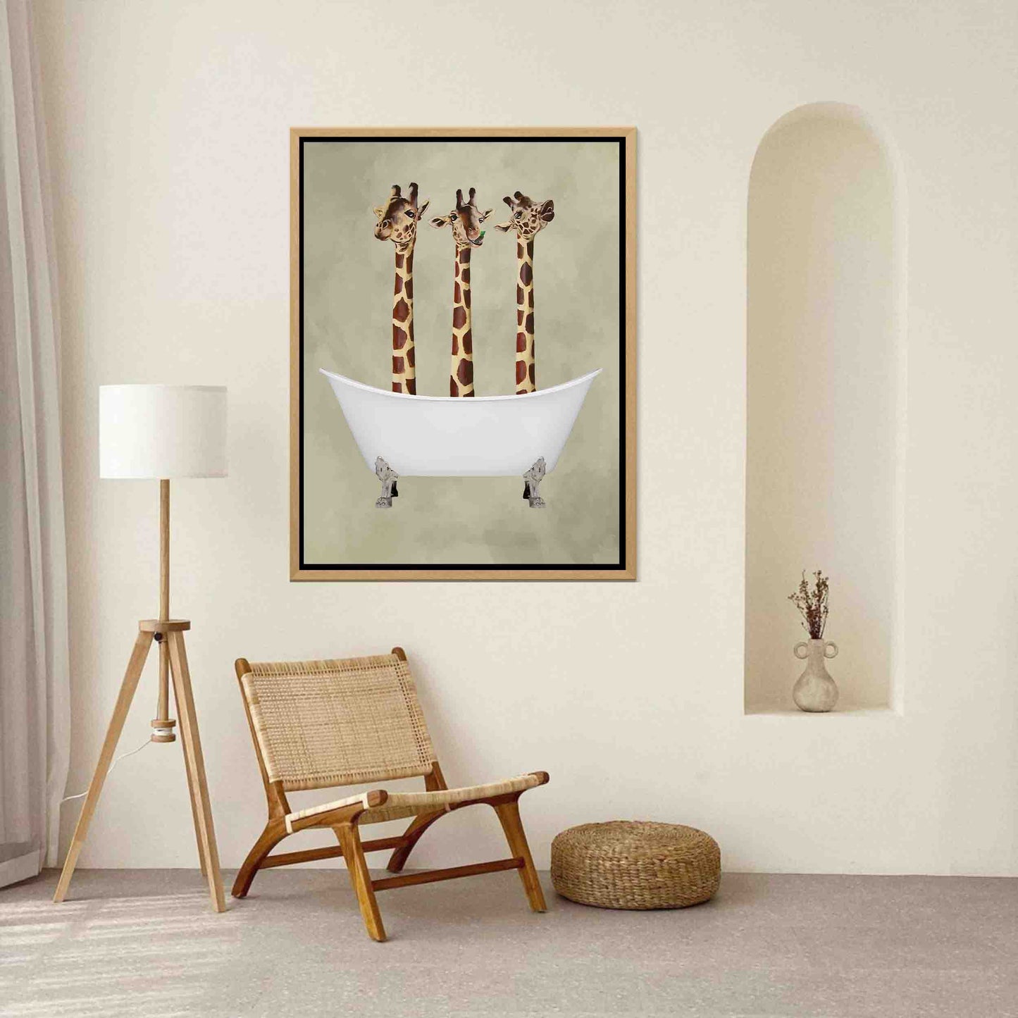 GIRAFFES IN BATHTUB | CANVAS