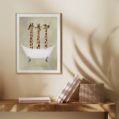 GIRAFFES IN BATHTUB | PRINT