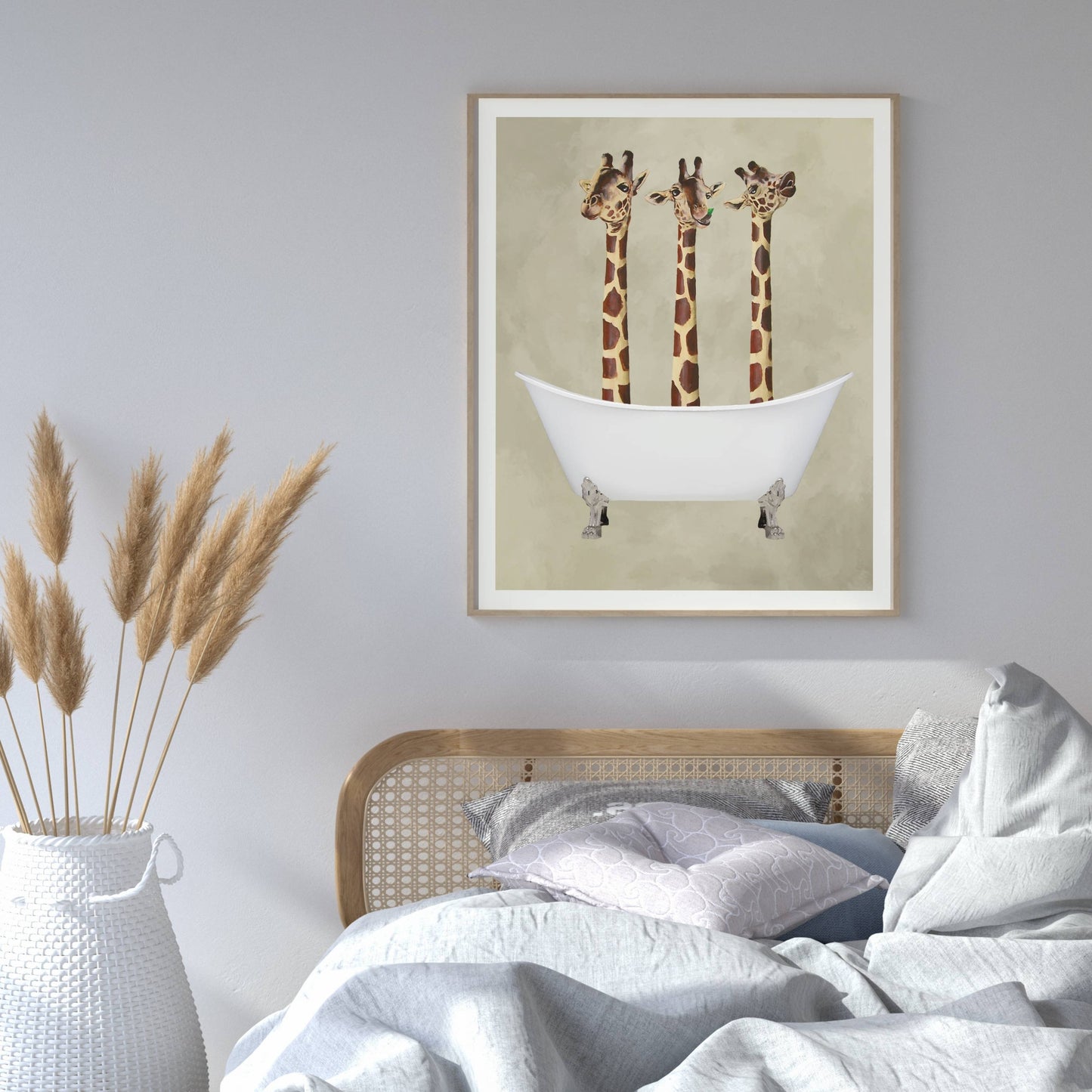 GIRAFFES IN BATHTUB | PRINT