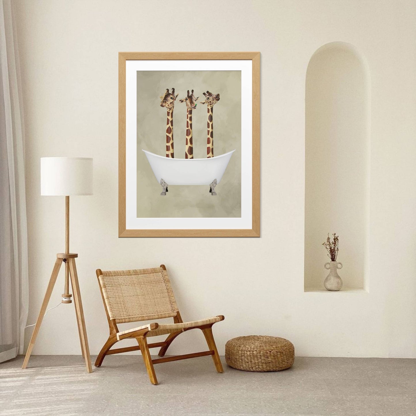GIRAFFES IN BATHTUB | PRINT