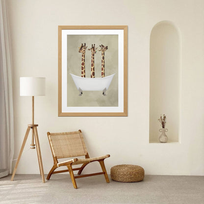 GIRAFFES IN BATHTUB | PRINT