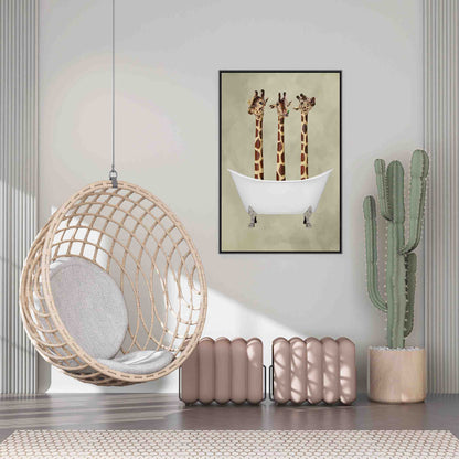 GIRAFFES IN BATHTUB | CANVAS