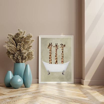 GIRAFFES IN BATHTUB | PRINT