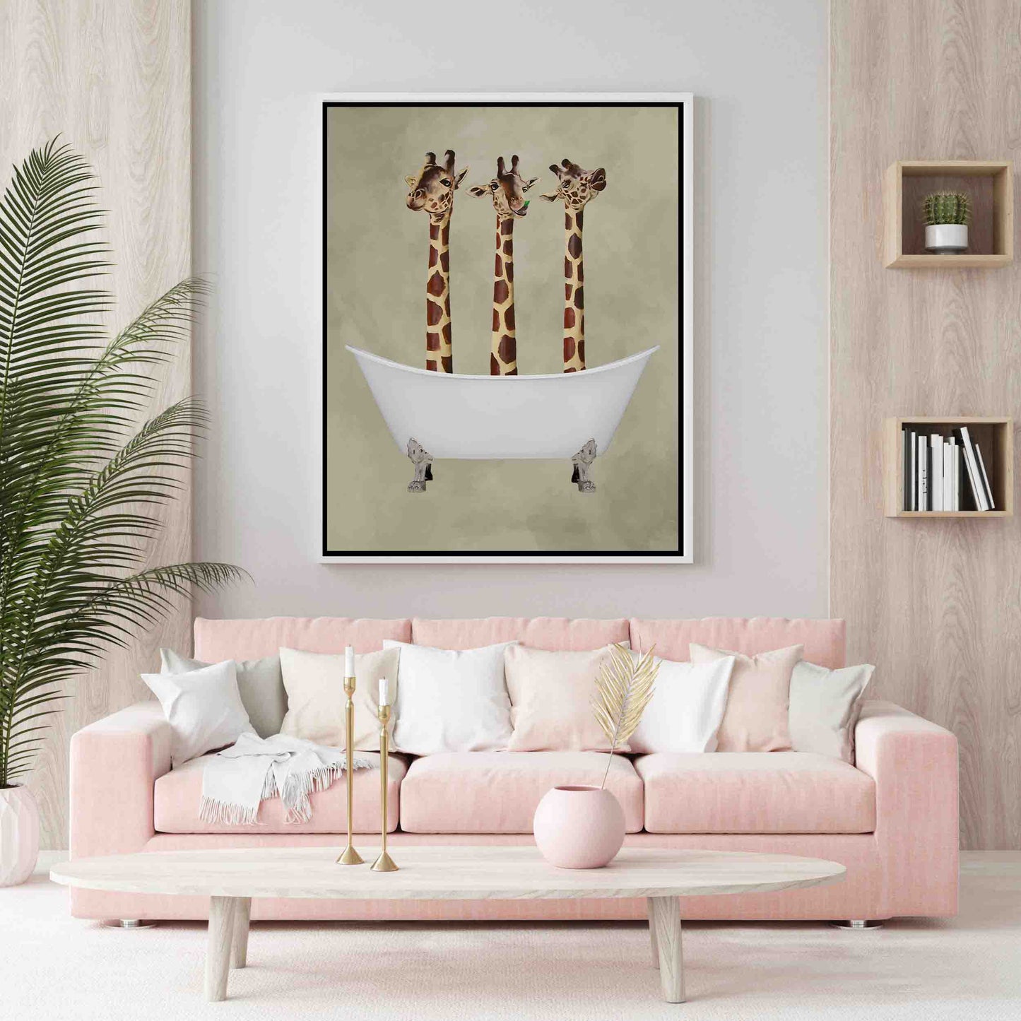 GIRAFFES IN BATHTUB | CANVAS