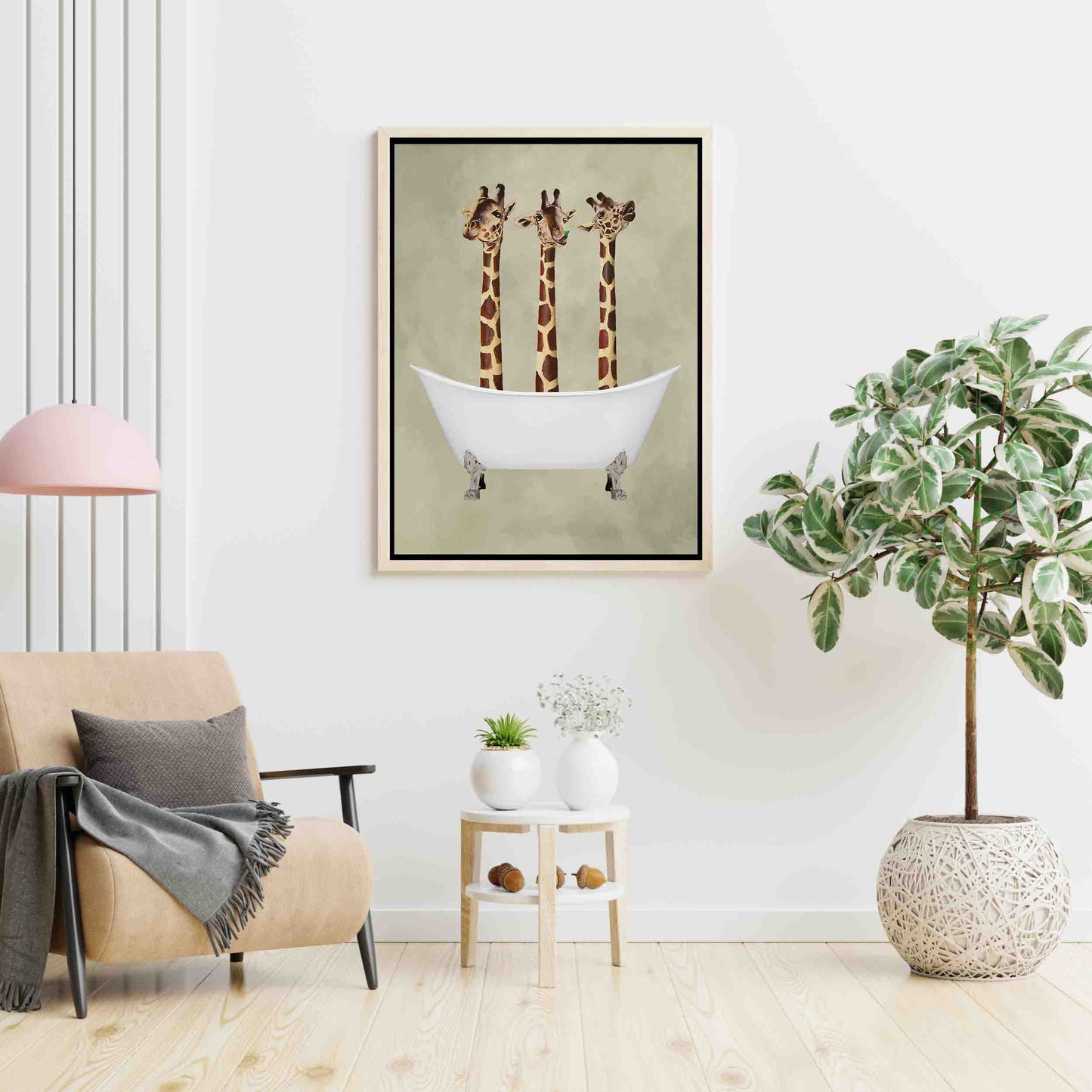 GIRAFFES IN BATHTUB | CANVAS