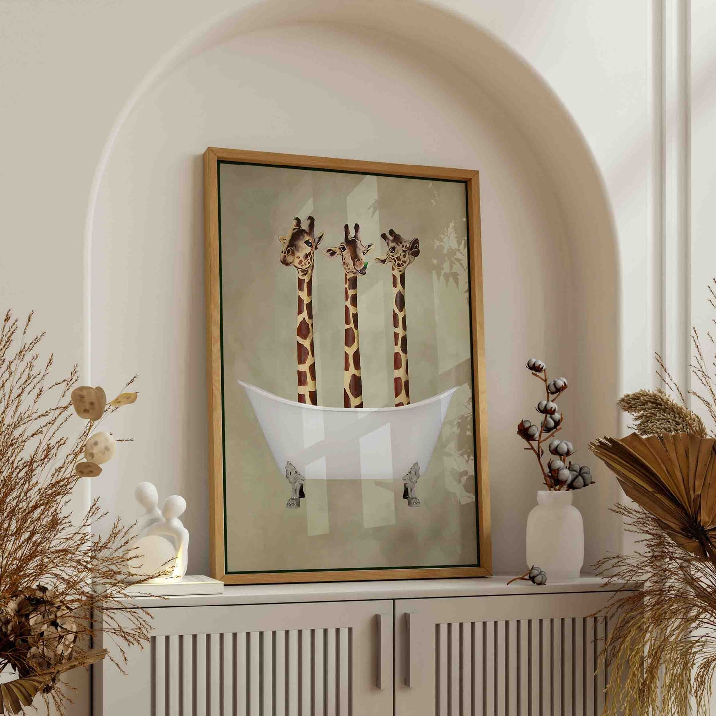 GIRAFFES IN BATHTUB | CANVAS