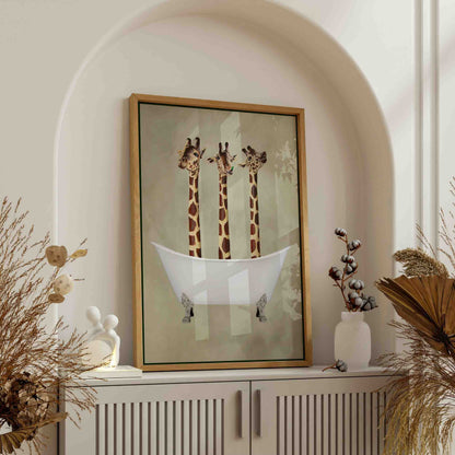 GIRAFFES IN BATHTUB | CANVAS