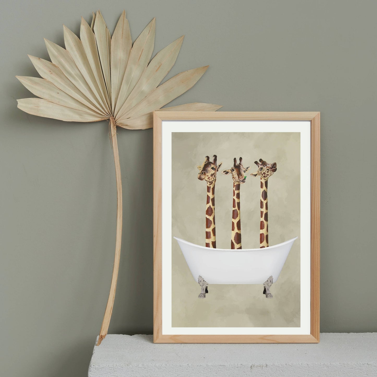 GIRAFFES IN BATHTUB | PRINT