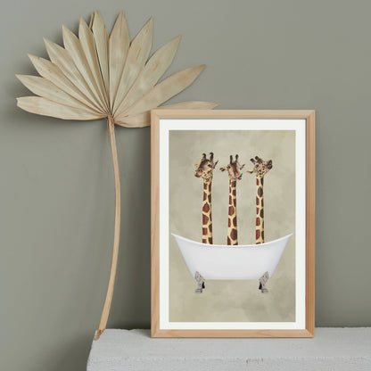 GIRAFFES IN BATHTUB | PRINT