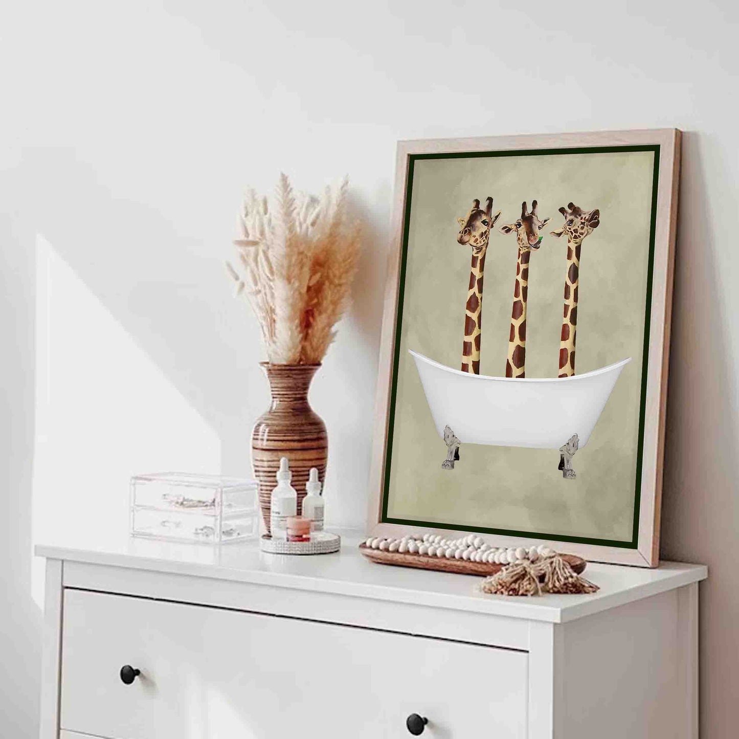 GIRAFFES IN BATHTUB | CANVAS