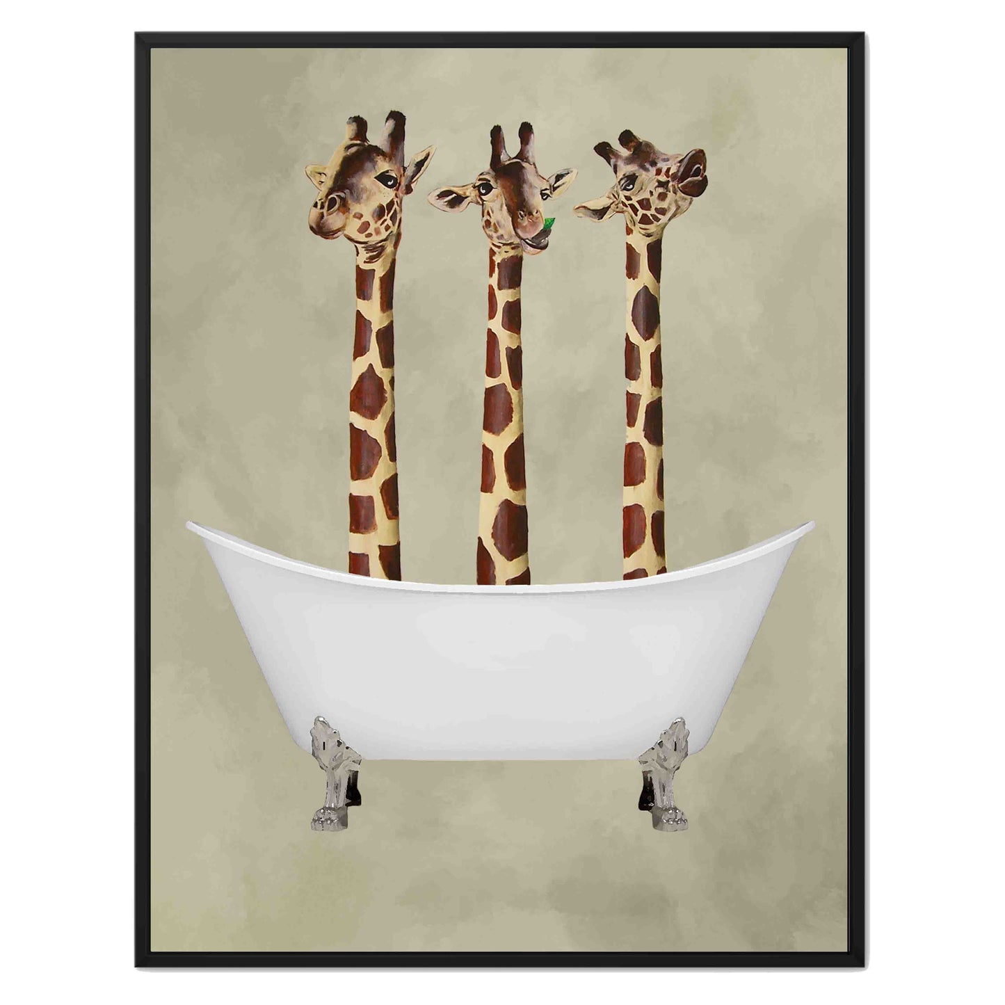 GIRAFFES IN BATHTUB | CANVAS