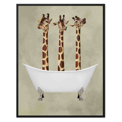 GIRAFFES IN BATHTUB | CANVAS