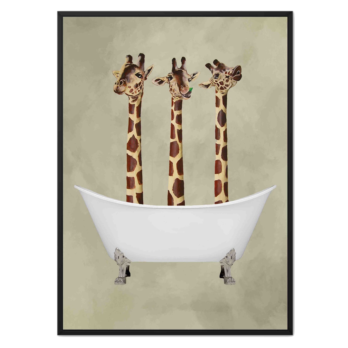 GIRAFFES IN BATHTUB | CANVAS