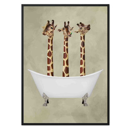 GIRAFFES IN BATHTUB | CANVAS