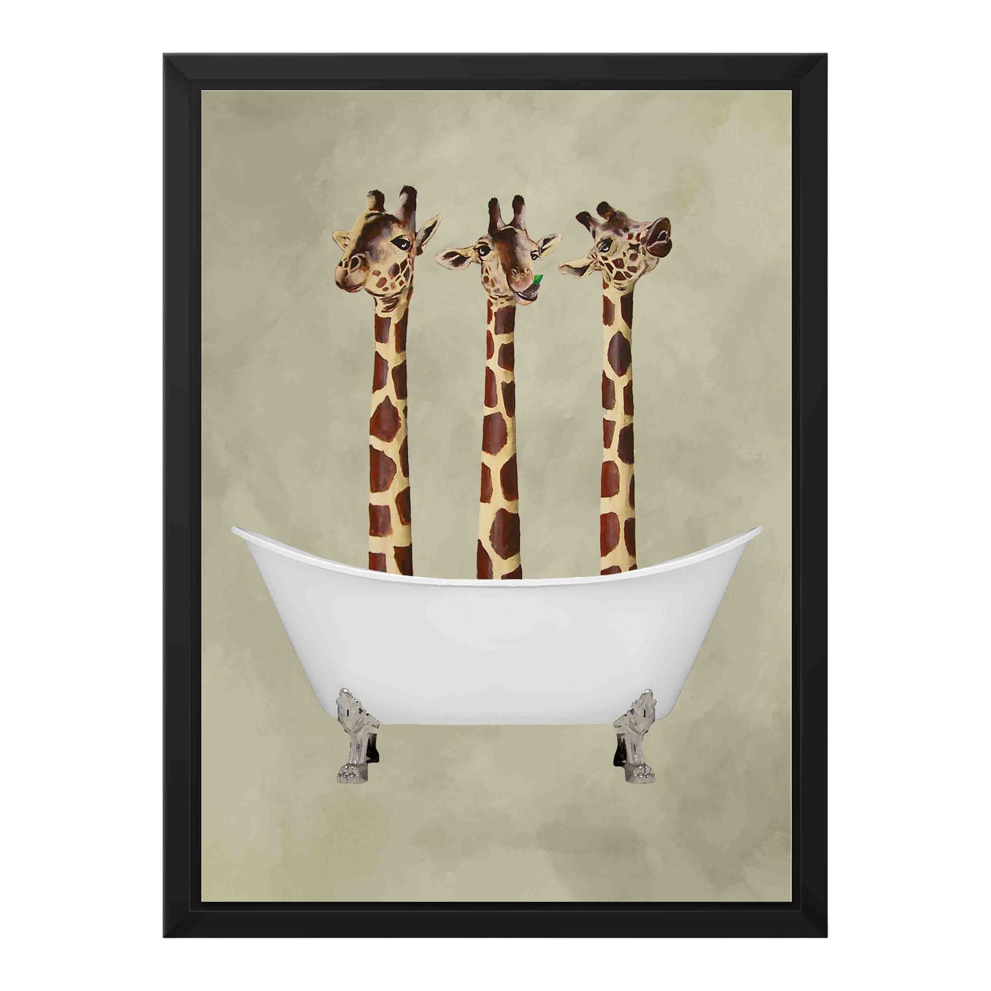 GIRAFFES IN BATHTUB | CANVAS