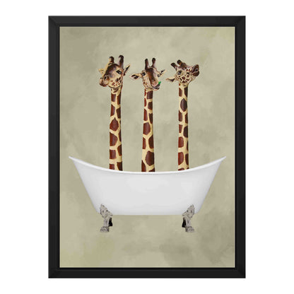 GIRAFFES IN BATHTUB | CANVAS