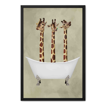 GIRAFFES IN BATHTUB | CANVAS