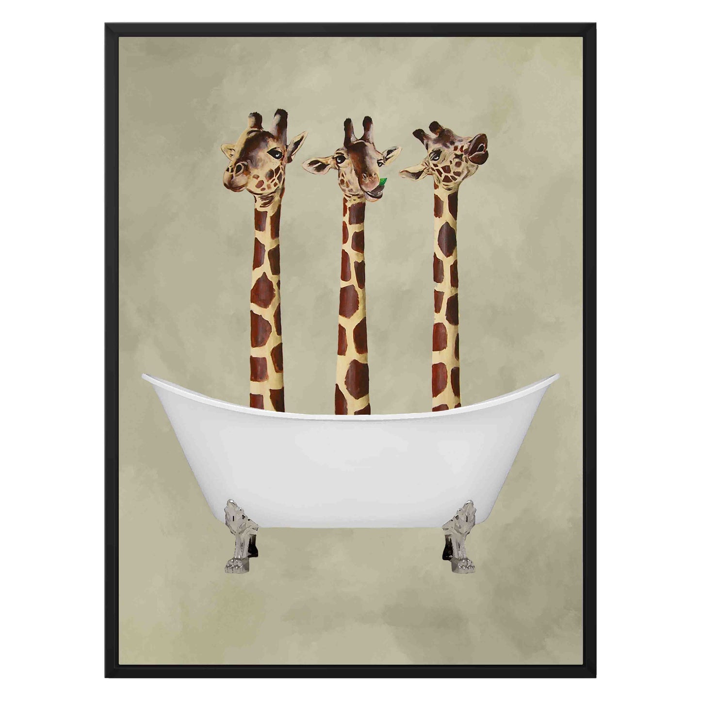 GIRAFFES IN BATHTUB | CANVAS