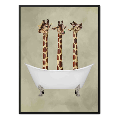 GIRAFFES IN BATHTUB | CANVAS