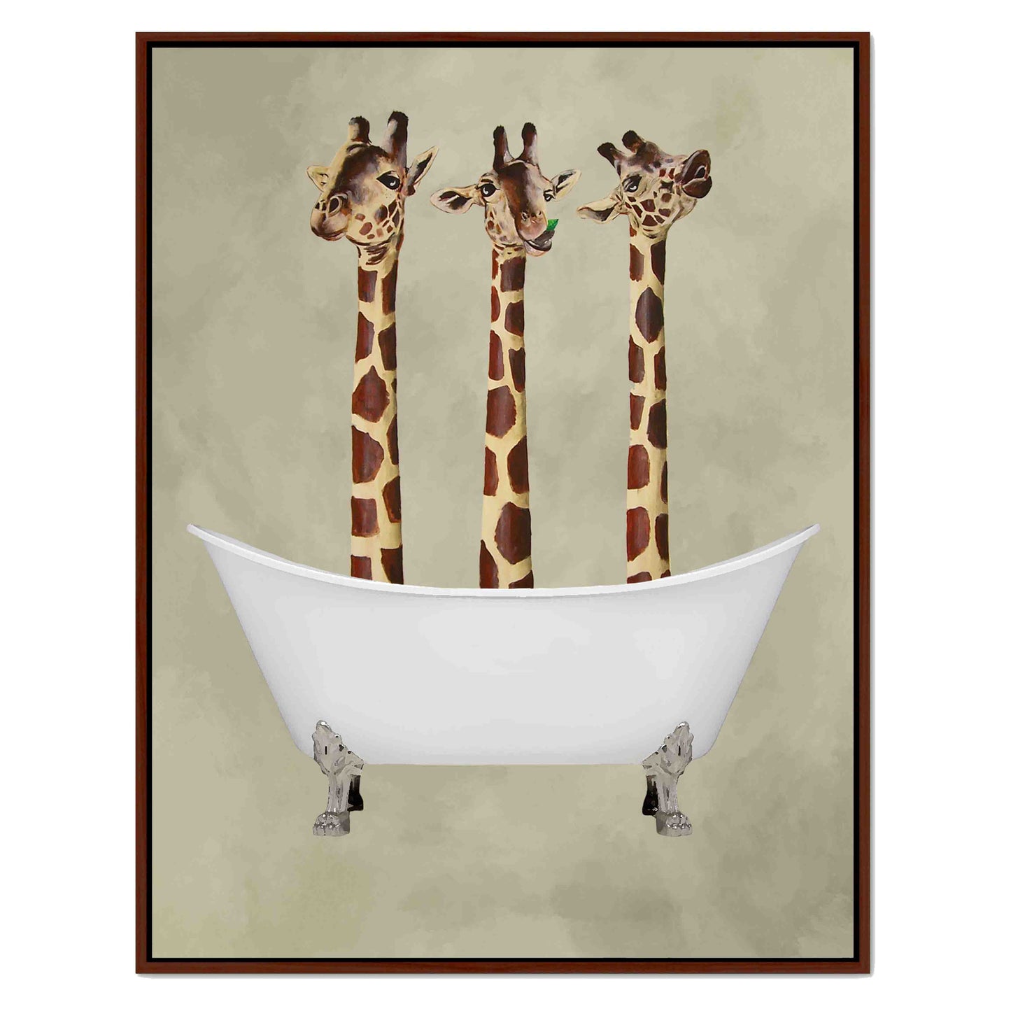 GIRAFFES IN BATHTUB | CANVAS