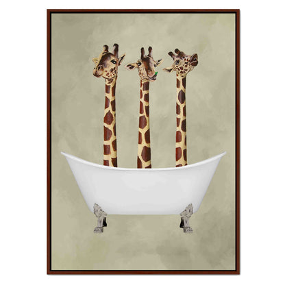 GIRAFFES IN BATHTUB | CANVAS
