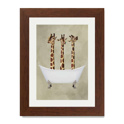 GIRAFFES IN BATHTUB | PRINT