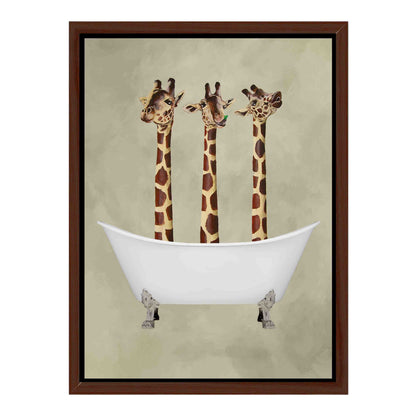 GIRAFFES IN BATHTUB | CANVAS