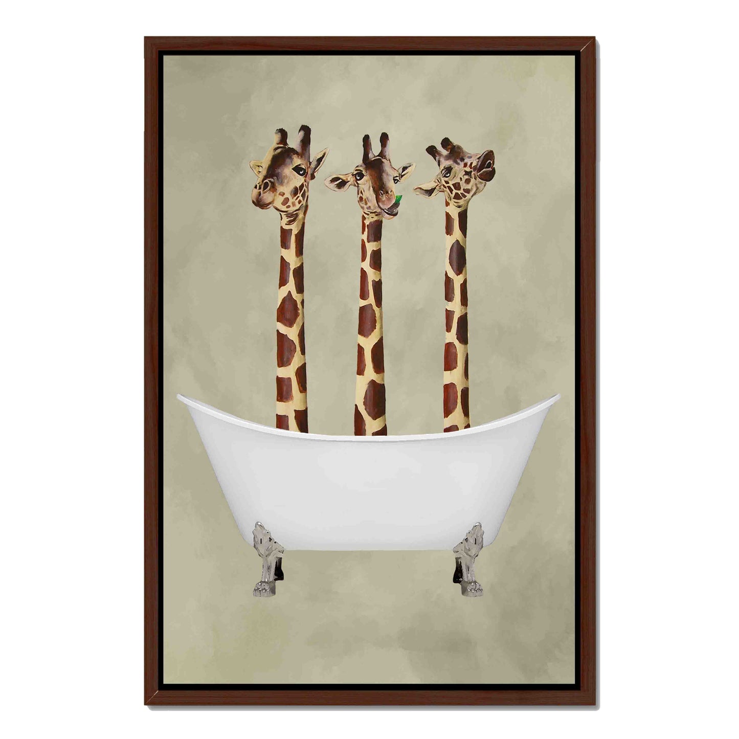 GIRAFFES IN BATHTUB | CANVAS