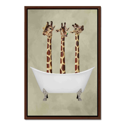 GIRAFFES IN BATHTUB | CANVAS