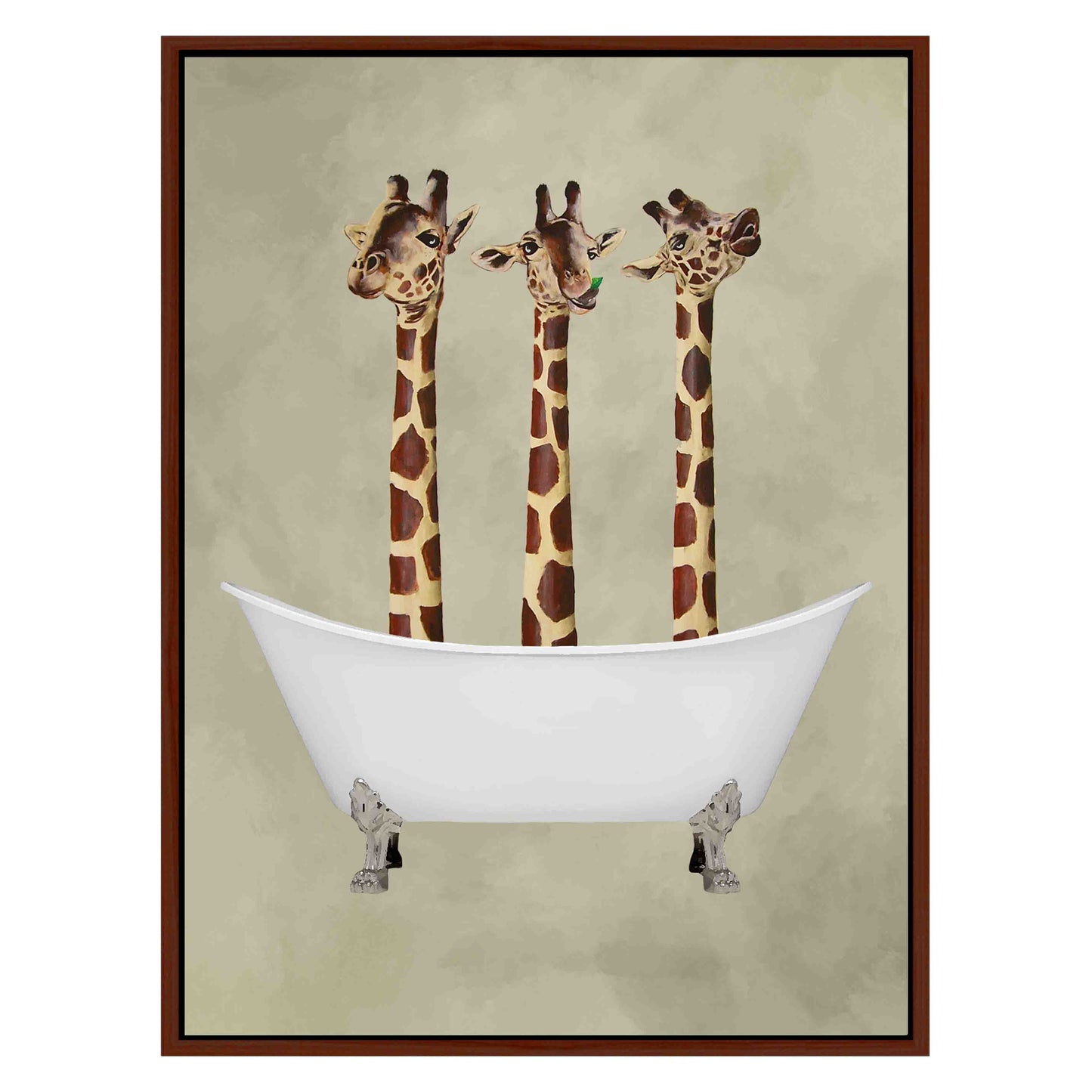 GIRAFFES IN BATHTUB | CANVAS