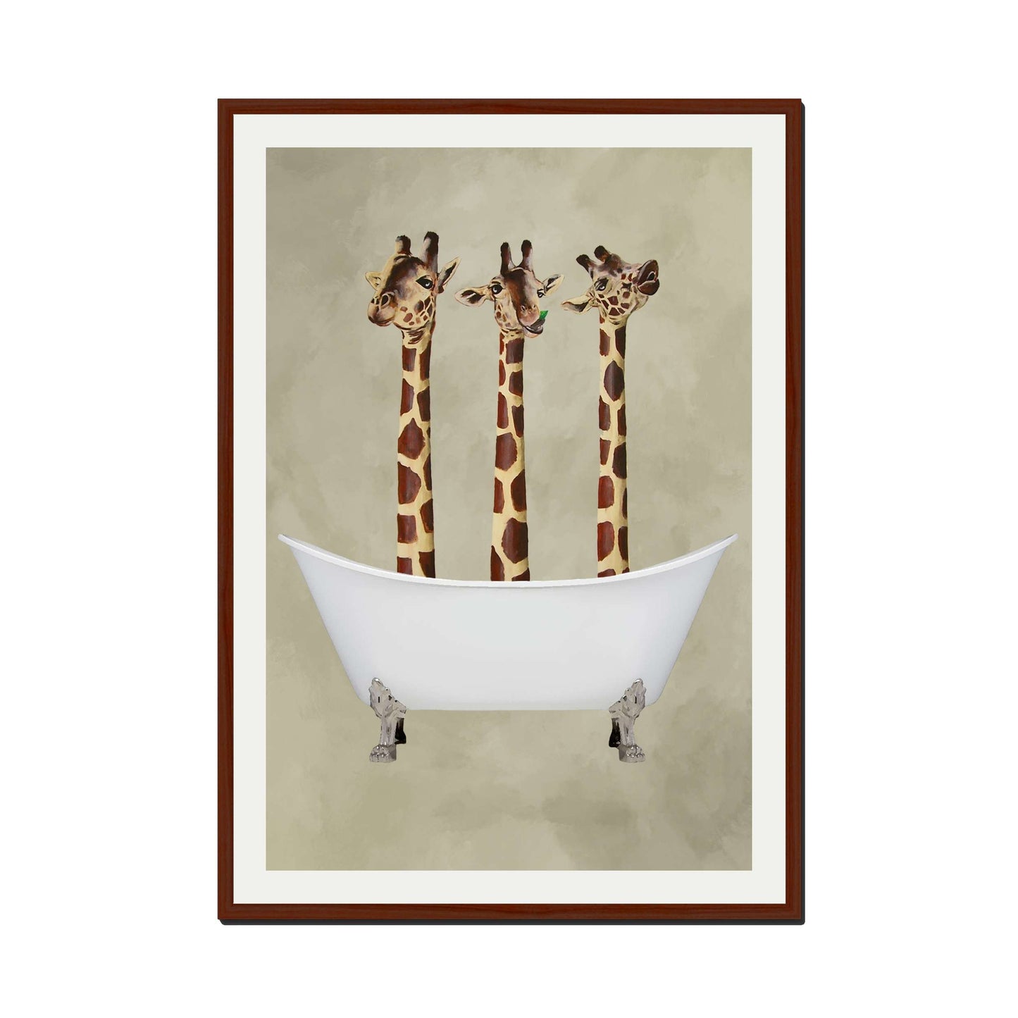 GIRAFFES IN BATHTUB | PRINT