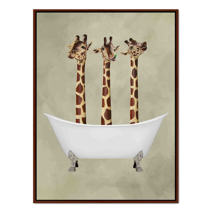 GIRAFFES IN BATHTUB | CANVAS