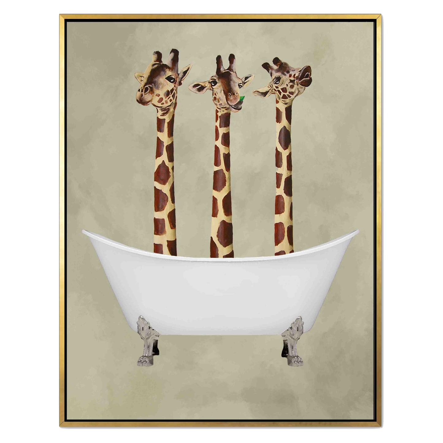 GIRAFFES IN BATHTUB | CANVAS